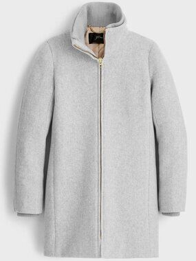 J Crew Italian Stadium Wool Coat Gray
